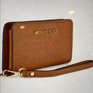 Michael Kors Jet Set Saffiano Leather Wristlet